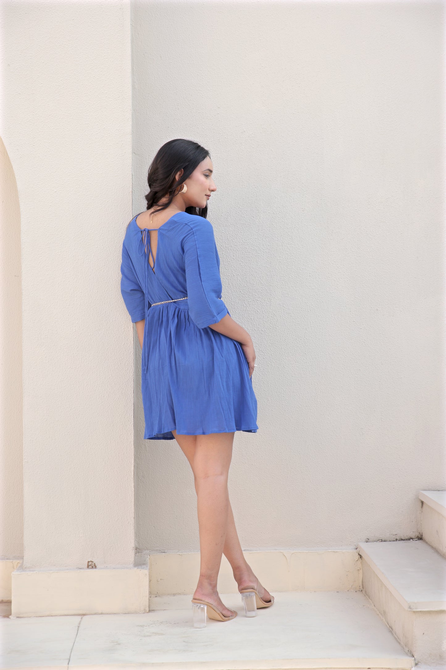 Boho Blue Mini Dress
