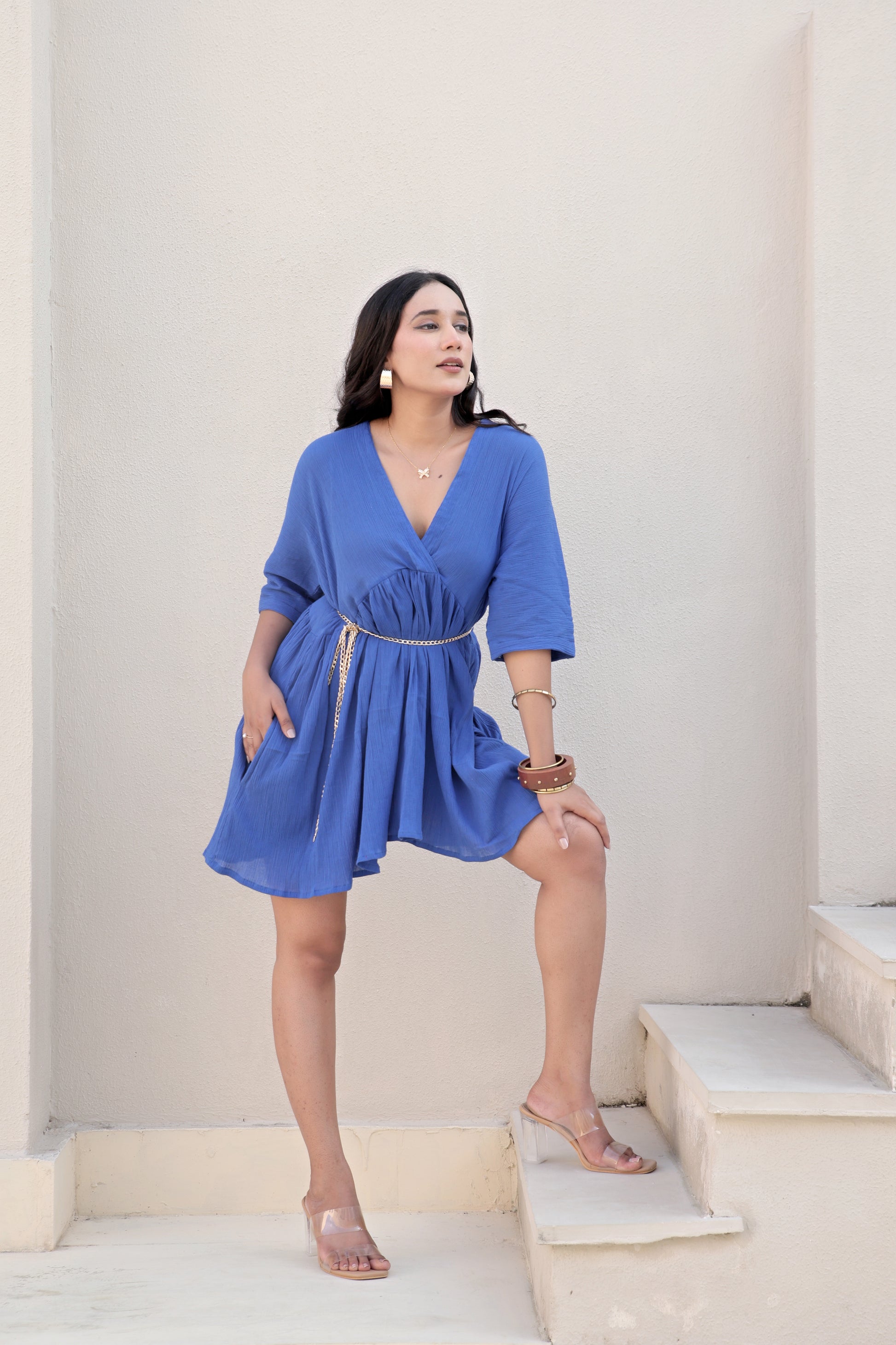 Boho Blue Mini Dress – Sew comfort & luxe Boho Blue Mini Dress – Sew comfort & luxe