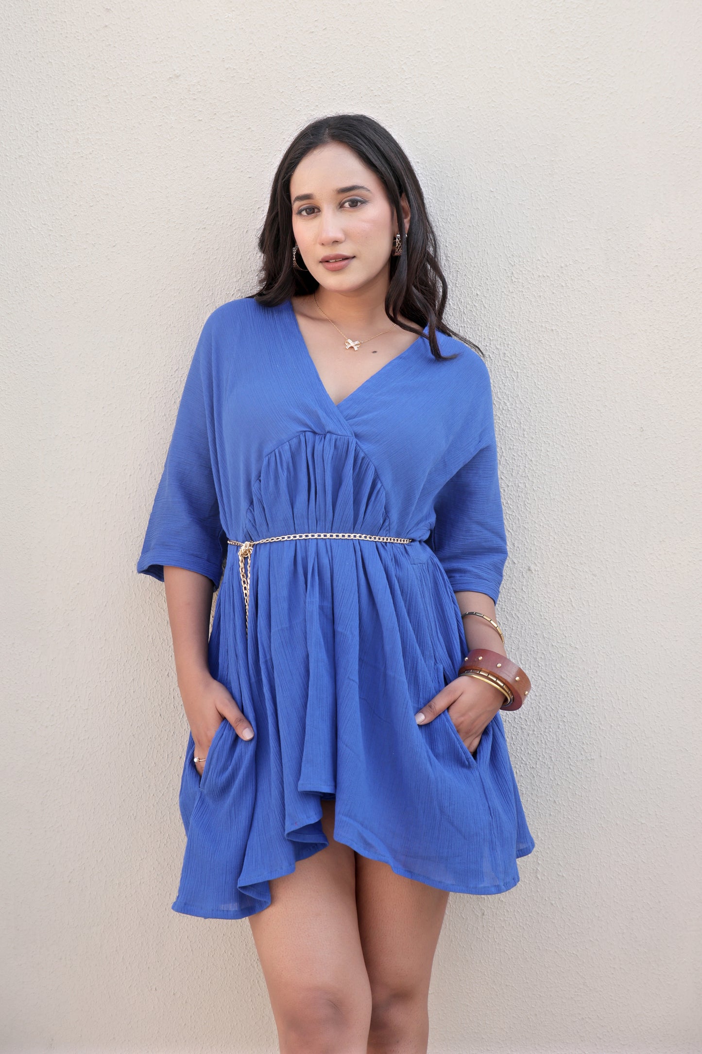 Boho Blue Mini Dress
